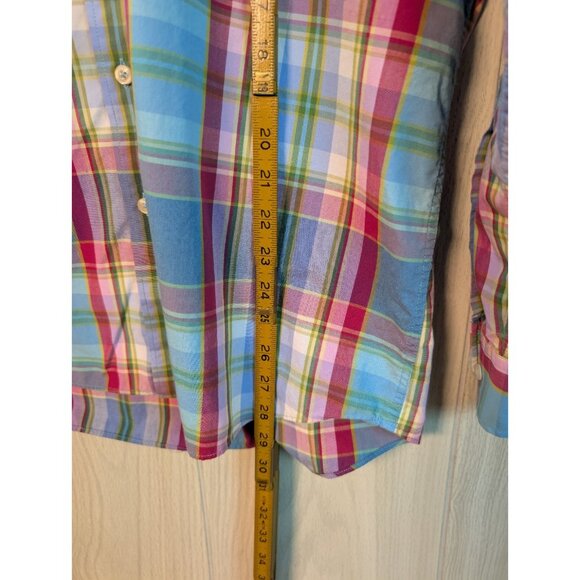 Alan Flusser Shirt Mens Medium Long Sleeve Plaid Button Down Cotton Casual - Picture 8 of 8